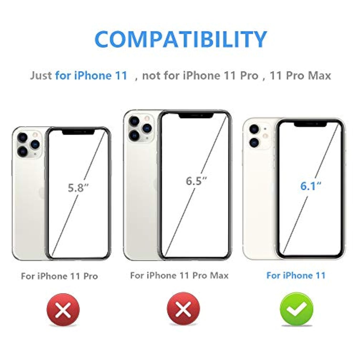 For Iphone 11 Wallet Case With Card Holder, Pu Leather Kickstand Card Slots Case,Double Magnetic Clasp And Durable Shockproof Cover For Iphone 11 6.1 Inch(Black)