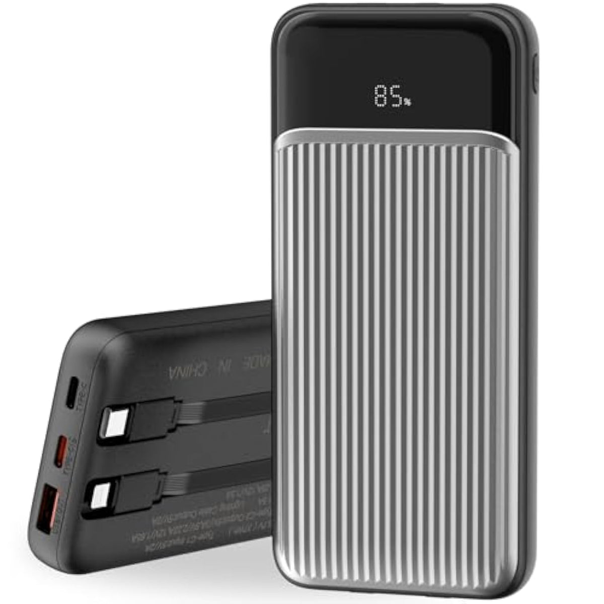 Portable Charger,10000Mah 22.5W Pd Fast Charging Power Bank,With Built-In Cables,4 Outputs 2 Inputs,Travel Essential Phone Power Bank.For Iphone, Ipad,Android,Google, And More(Black)