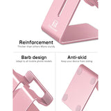 Phone Stand, Aluminum Phone Holder For Iphone 16 15 14 13 12 11 X 8 7 6 Plus 5, Samsung, Huawei, Suitable For All Smartphones, Adding A Touch Of Style To Your Office Decor, Rose Gold