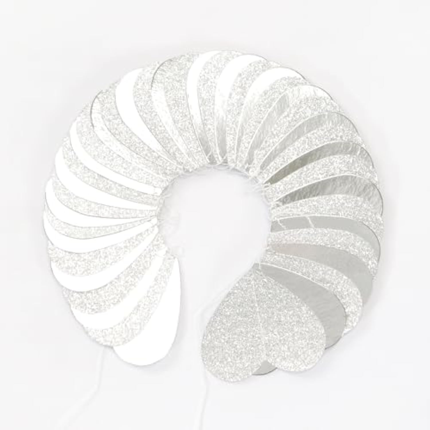 White -Silver Disco Party-Decoration Heart Garland - 52Ft Birthday New Years Eve Hanging Backdrop Streamers,Graduation Engagement Wedding Bachelorette Winter Christmas Banner Decor