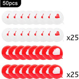 50 Packs Love Balloons 12 Inches Printed Heart Balloons For Wedding Romantic Decoration - 25Pcs White Balloons With White Red