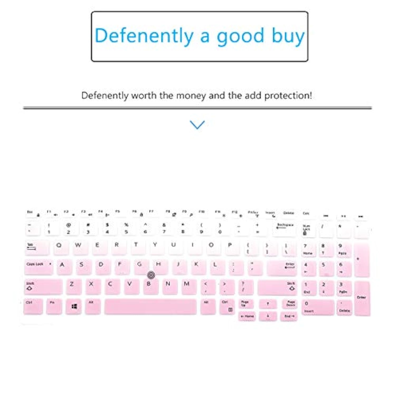 Mubuy Keyboard Cover For 15.6" Dell Latitude 5580 5590 5591 E5550 E5570|15.6" Precision M5520 |17.3" Dell Precision M7510 M7520 M7710 M7720 Laptop Skin-Gradual Pink