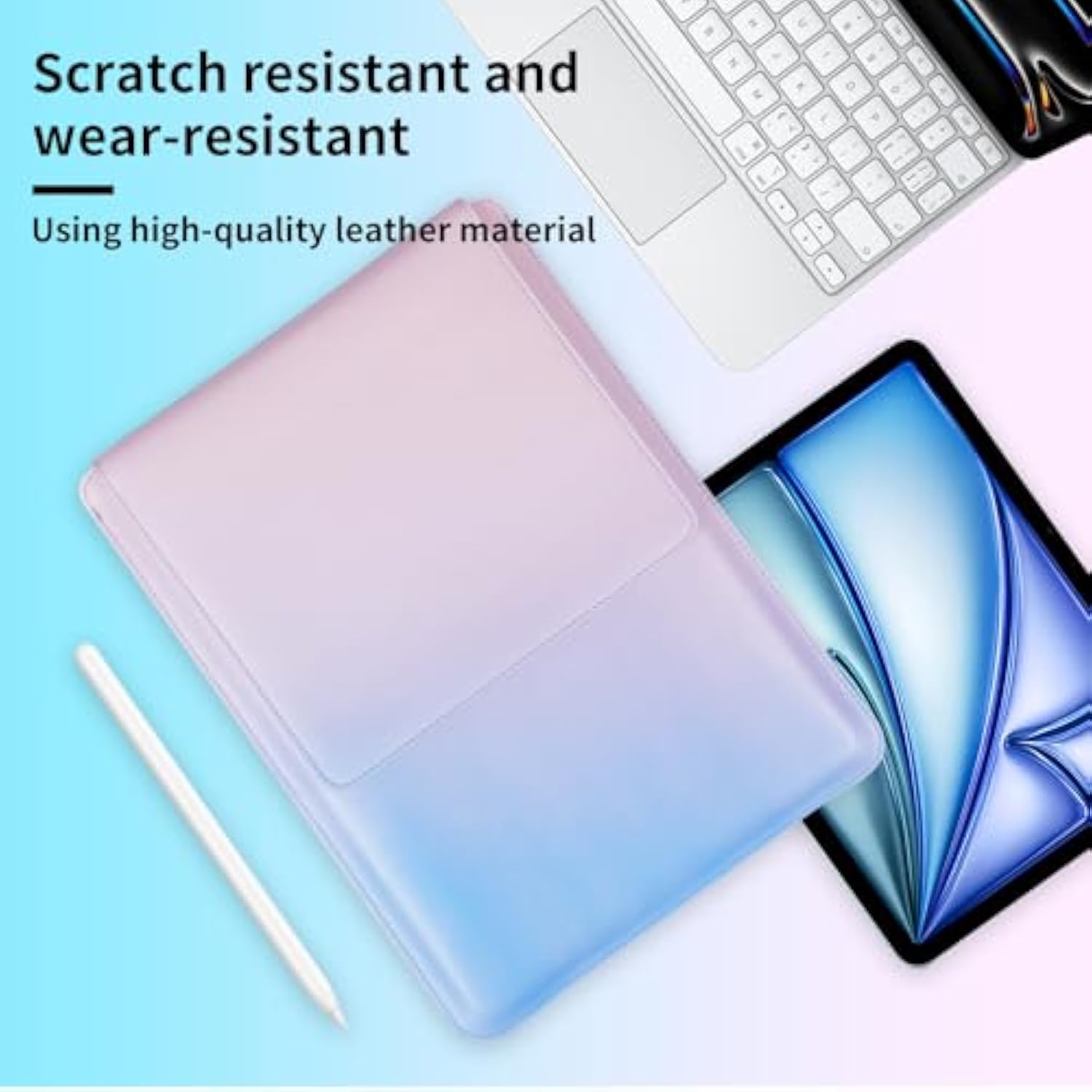 Mmoenuc Universal 11-11.6" Tablet Case, Shockproof Pu Leather Sleeve Bag For Ipad Pro/Air 2025-2018, Surface Pro, Samsung Tab S6-S9 & Android Devices - Lightweight Protective Cover (Icelandic Blue)