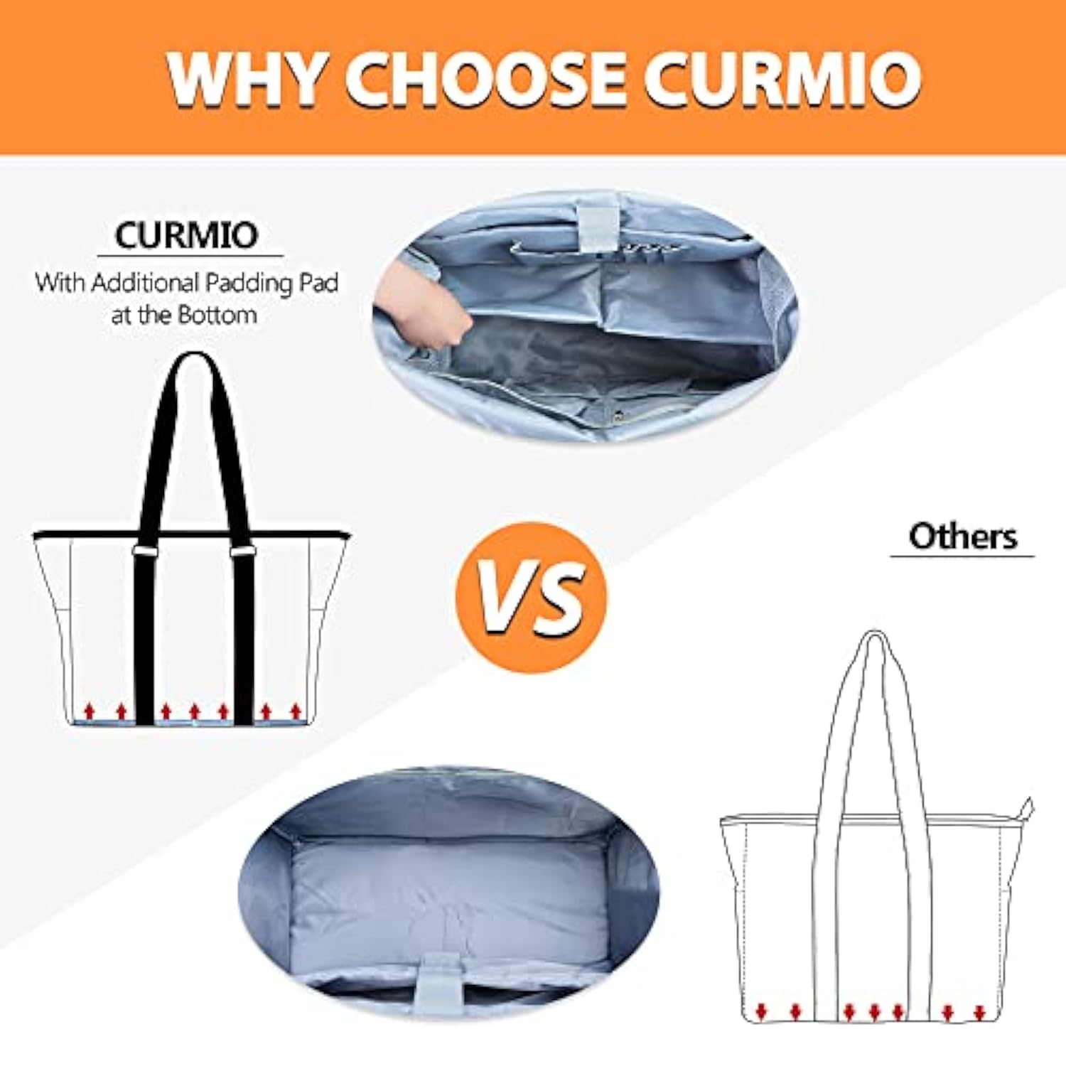 Teacher Bags And Totes For Women, Large Work Utility Bag With Laptop Sleeve For Office, Gray (Bag Only, Patented Design)