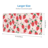 Pink Strawberry Mouse Pad, Large Desk Mat Xl Gaming Keyboard Mat Non-Slip Rubber Base Big Extended Desk Protector For Home Office 31.5"X11.8"