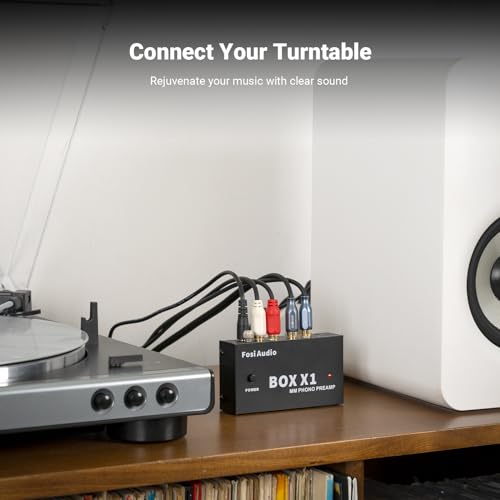 Box X1 Phono Preamp for MM Turntable Mini Stereo Audio Hi-Fi Phonograph/Record Player Preamplifier with 3.5MM Headphone and RCA Output with DC 12V