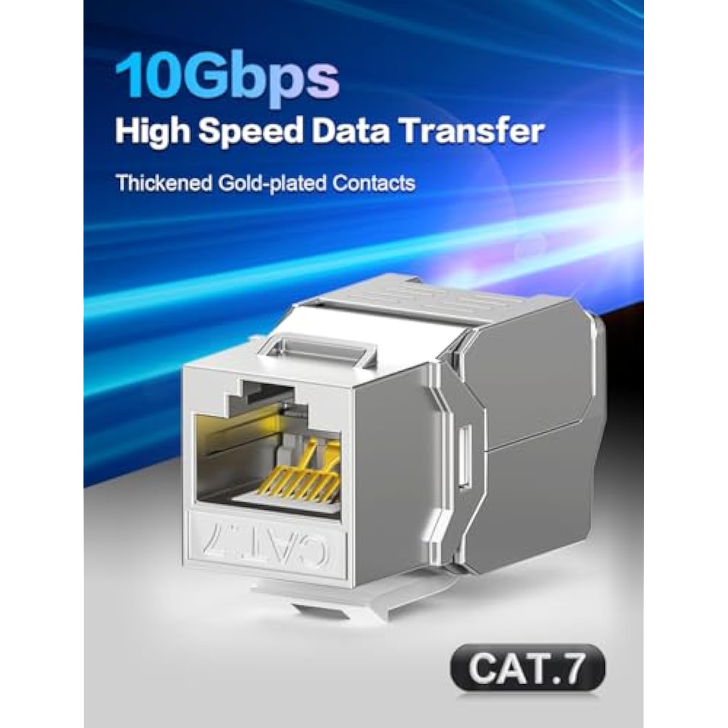 Cat7 Keystone Jack Tool-Less Ftp Rj45 Keystone Module Zinc Alloy Module Shield