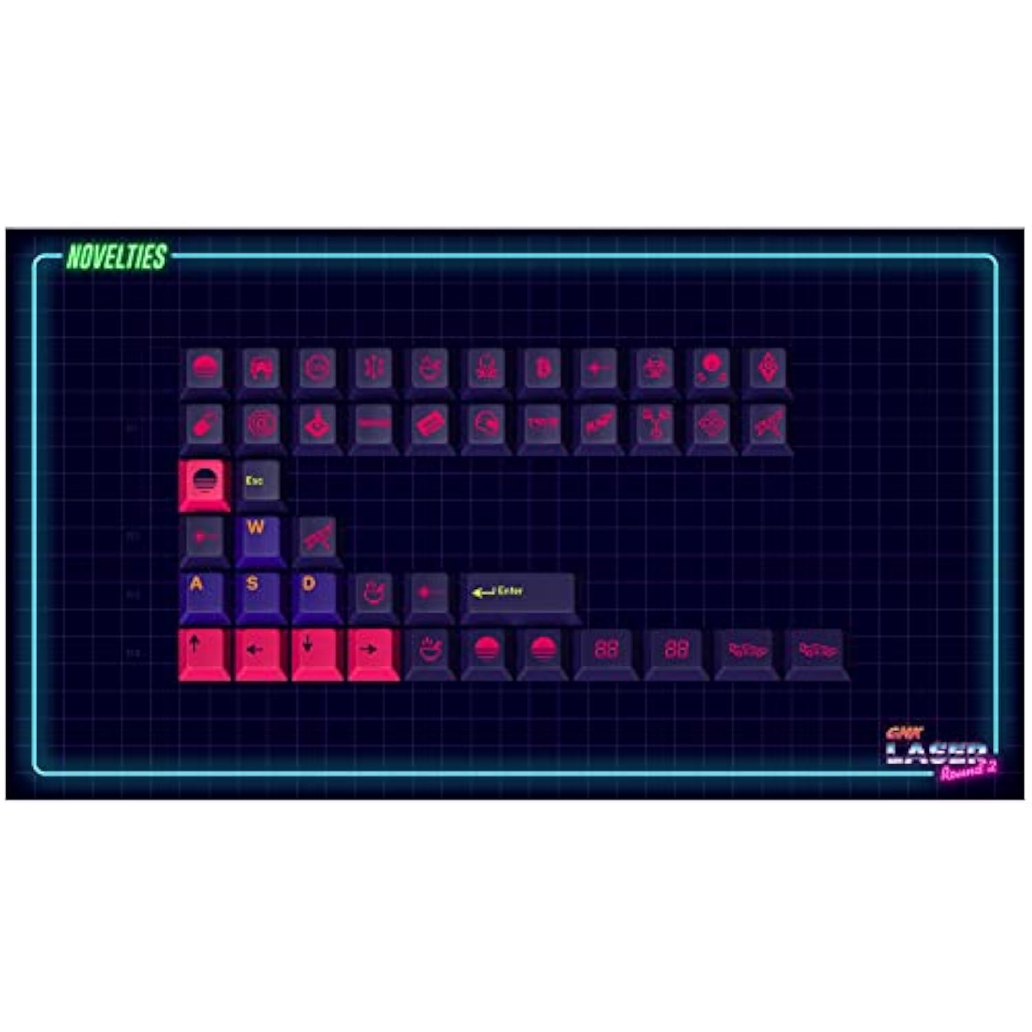 DROP + MiTo GMK Laser Custom Mechanical Keyboard Novelty Keycap Set - 44-Keys,