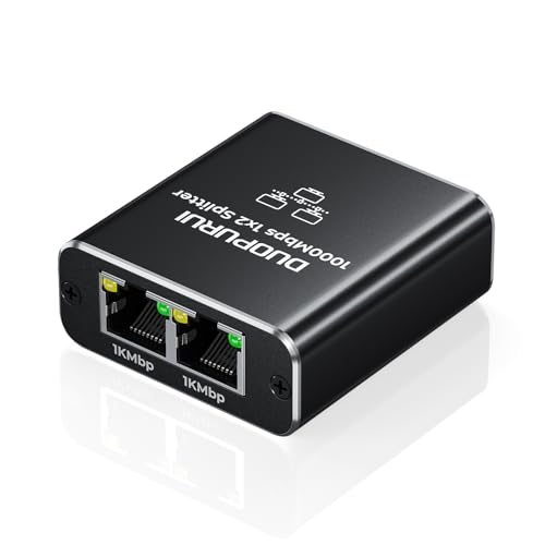 Ethernet Splitter 1 To 2,1000Mbps High Speed Network Splitter,Lan Splitter 2 Port With Usb Power Cable,For Cat 5/5E/6/7/8 Cable [2 Devices Simultaneous Networking] (Ethernet Splitter 1 To 2)