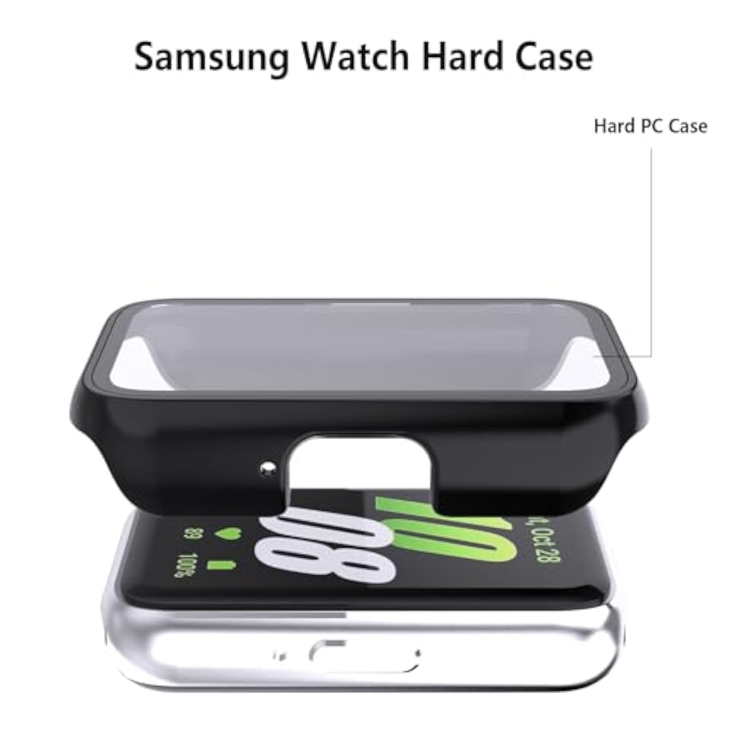 [2 Pack For Samsung Galaxy Fit 3 Watch Case With Tempered Glass Screen Protector,[Anti-Drop] [Anti-Scratch] Slim Thin Hard Pc Frame Face Cover,Shockproof & Non-Slip Watch Cover