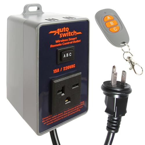 Remote Control Wireless Electrical Outlet Switch, 433M Transmitter 220V Plug (Battery Included), Pta022