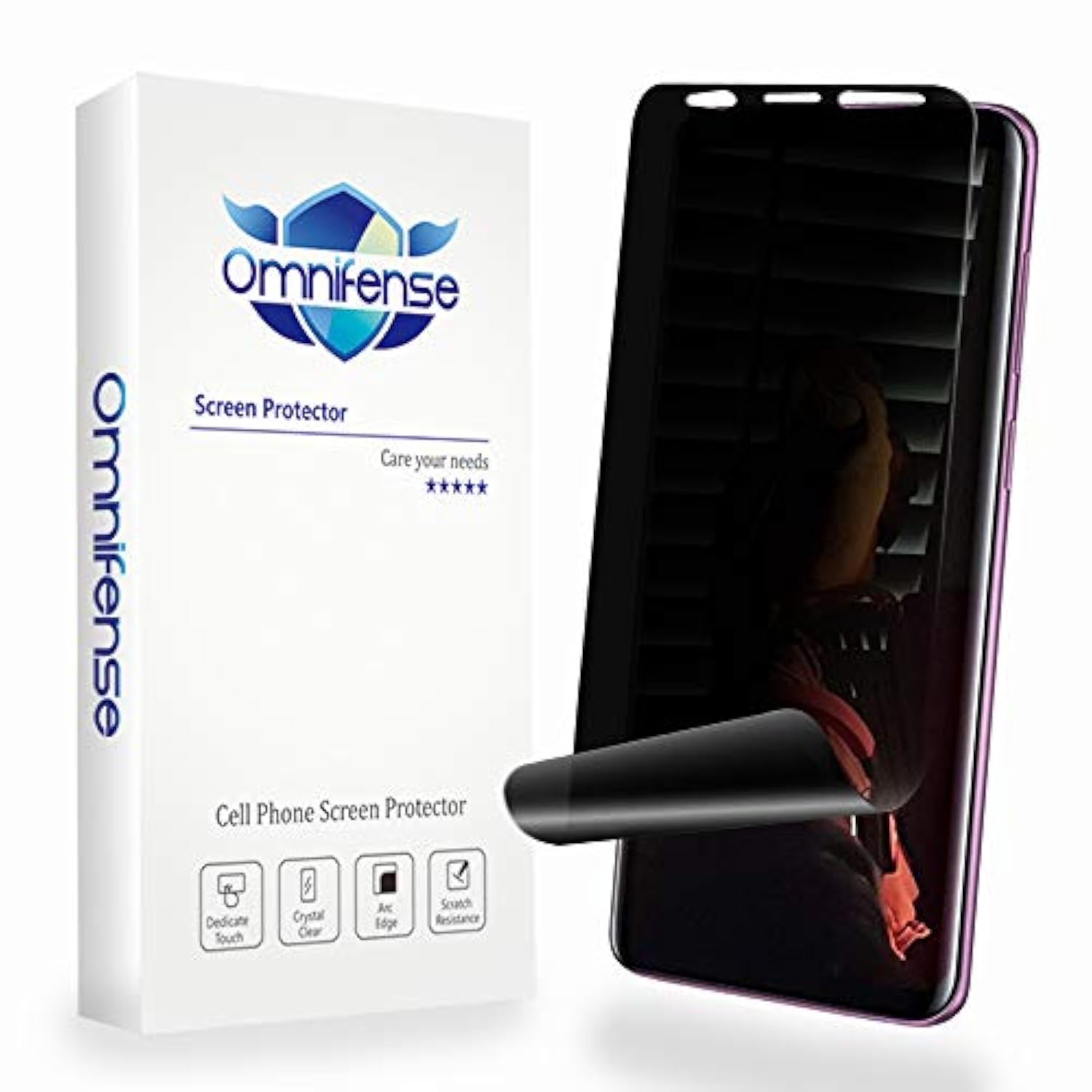Galaxy S9 Plus Screen Protector Privacy 2-Way Anti Spy (2 Pack) Curve Fit Soft Film (Not Tempered Glass) For Samsung S9+ With 1-Pack Back Skin Protector