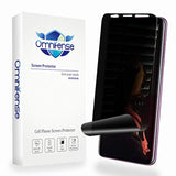 Galaxy S9 Plus Screen Protector Privacy 2-Way Anti Spy (2 Pack) Curve Fit Soft Film (Not Tempered Glass) For Samsung S9+ With 1-Pack Back Skin Protector