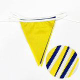 32ft Blue, Yellow & White Triangle Pennant Banner for Nautical Parties & Events