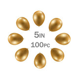 5 Inch Gold Metallic Balloons Chrome Party Latex Helium Balloon,Pack Of 100