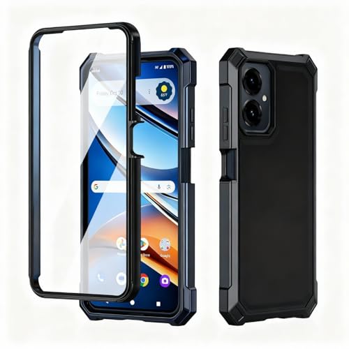 for Cricket iCon 2026 Phone Case/ATT Propel 3 5G Phone Case with Screen Protector,[Front Silicone Bumper+Frosted PC Back] Full Body Protection with