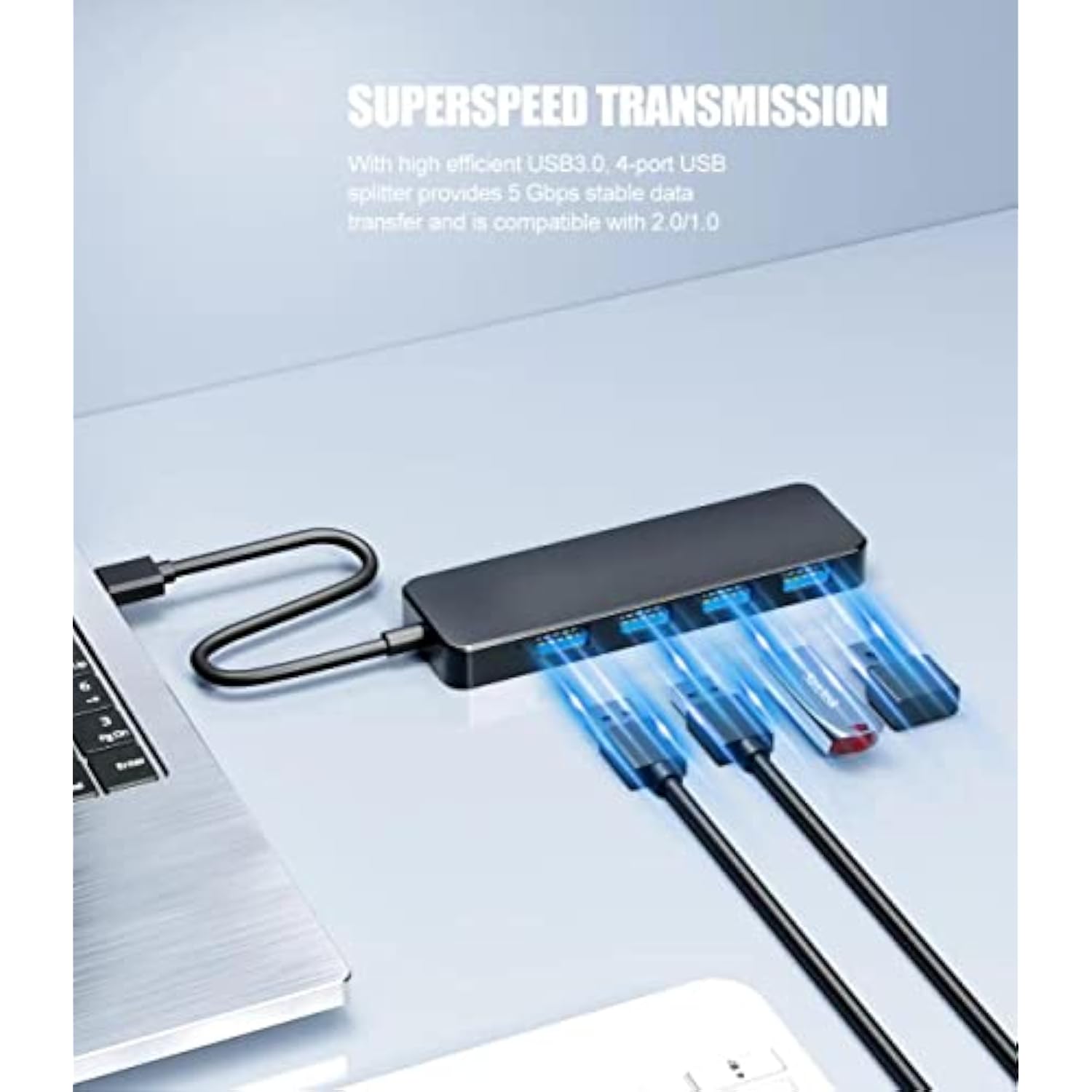 Usb Hub 3.0, 4-Port Usb 3.0 Hub Multi Usb Port Expander For Laptop, Xbox, Flas