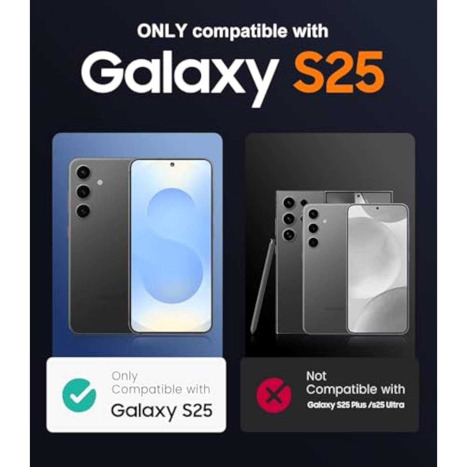 For Samsung Galaxy S25 Case Magnetic Shockproof, [Fit For Magsafe] [Glass Screen Protector + Camera Lens Protector] Translucent Anti-Fingerprint Case For Samsung Galaxy S25 6.2" (Black)