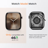 Waterproof Privacy Case For Apple Watch Screen Protector, Anti-Spy Anti-Peep Tempered Glass Face Cover Hard Pc Shockproof Bumper For Apple Watch Series 11/10, 46Mm Matte Black