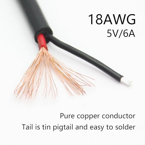 4Pcs Usb A Male To 2 Pin Bare Wire 11Inch, 18Awg 5V/6A 2 Pin Pigtail Open End Power Cord, For Usb Equipment Installed Or Replace Repair Diy Cable