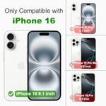 for iPhone 16 Clear Card Case - Hybrid Slim Fit Transparent Wallet Cover with Card Holder Slot