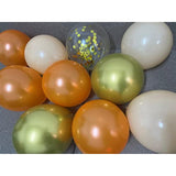 Metallic Orange Cream Gold Balloons Nude Balloons for Birthday Harvest Party Decorations