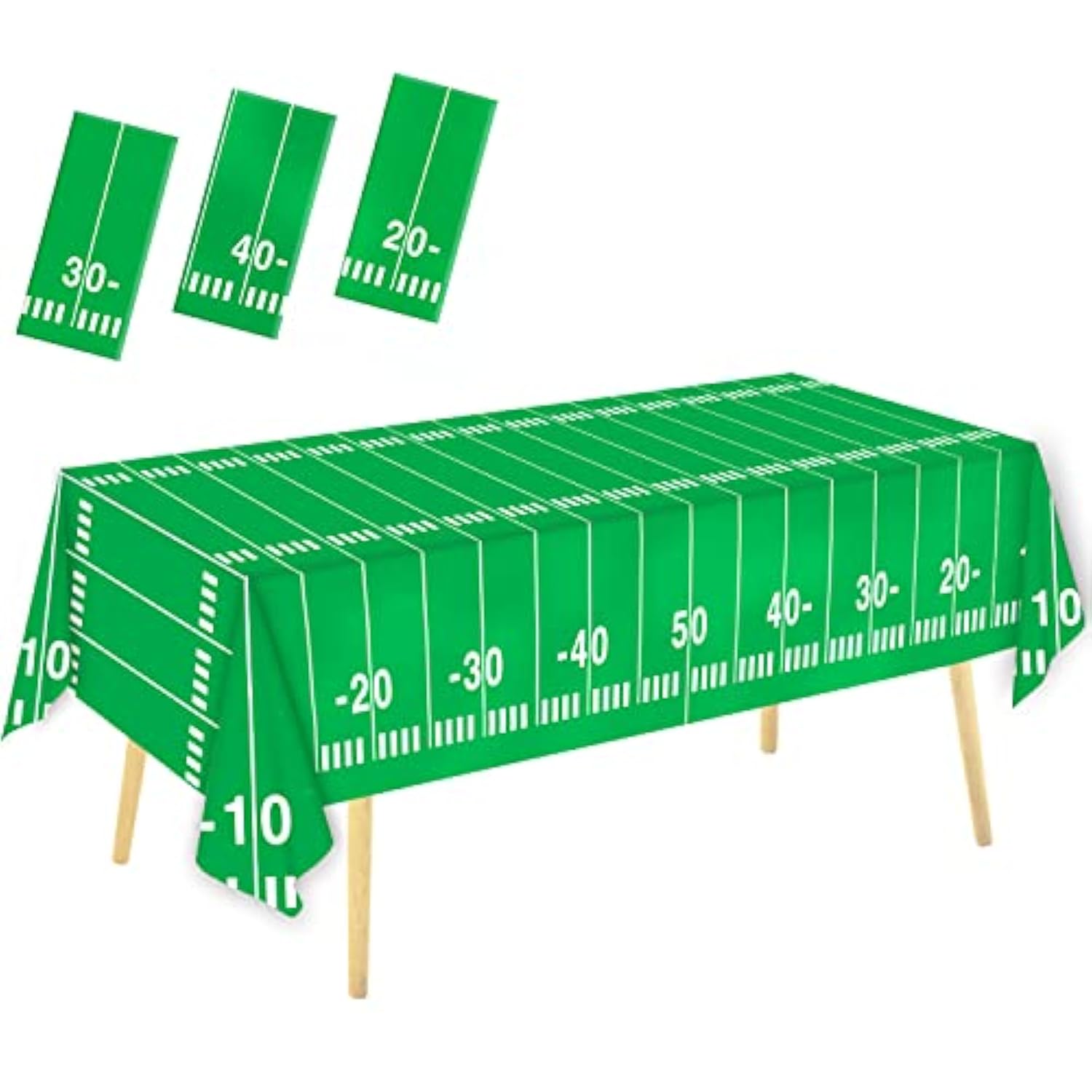 3 Packs Party Football Tablecloth?54"X 108"?, Football Theme Party Plastic Touchdown Table Cover For Birthday Party Decorations Tailgate Football Party