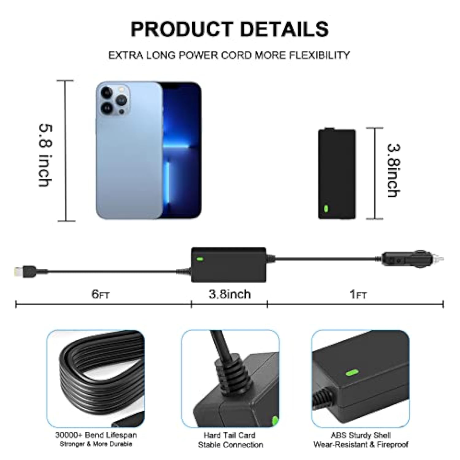 Car Charger For Lenovo Car Charger 90W 65W 45W, Lenovo Car Adapter For Thinkpa