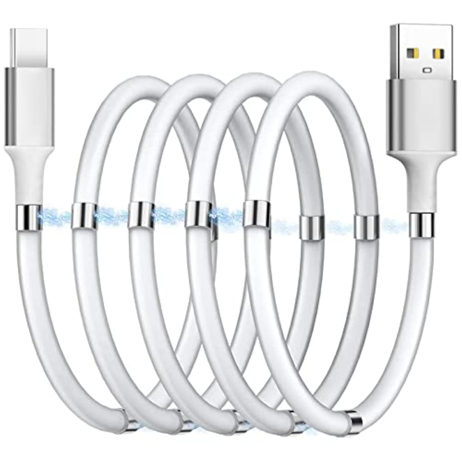 Magnetic Charging Cable,(3Ft) Super Organized Charging Magnetic Absorption Nano Data Cable For Galaxy S21/S20 Ultra S10 S10E S9 Note 20 10 9 8 Pixel, Lg V30 G6, Nintendo Switch, Oneplus 5 Etc (3 Ft)