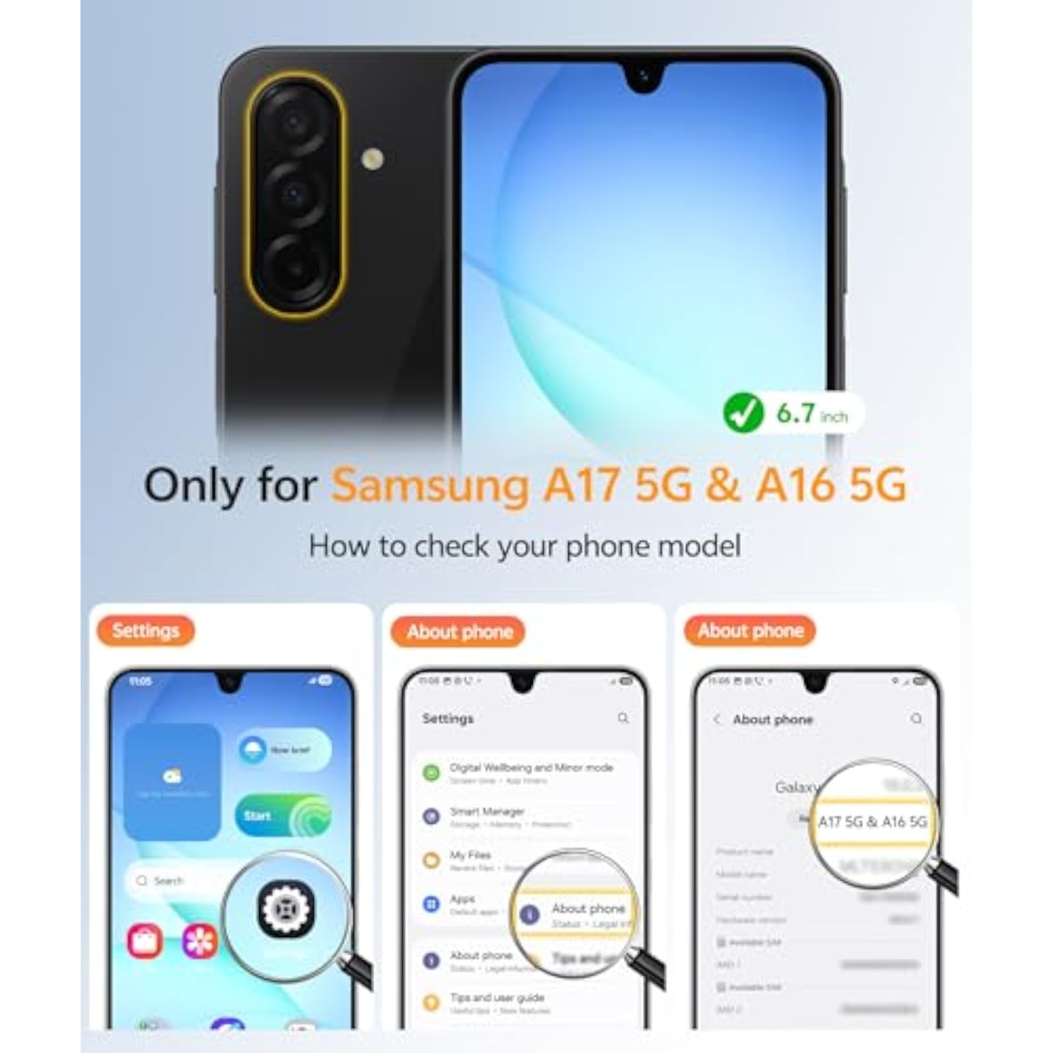 Galaxy A17/A16 5G Phone Case with Magsafe Compatibility and Screen Protector