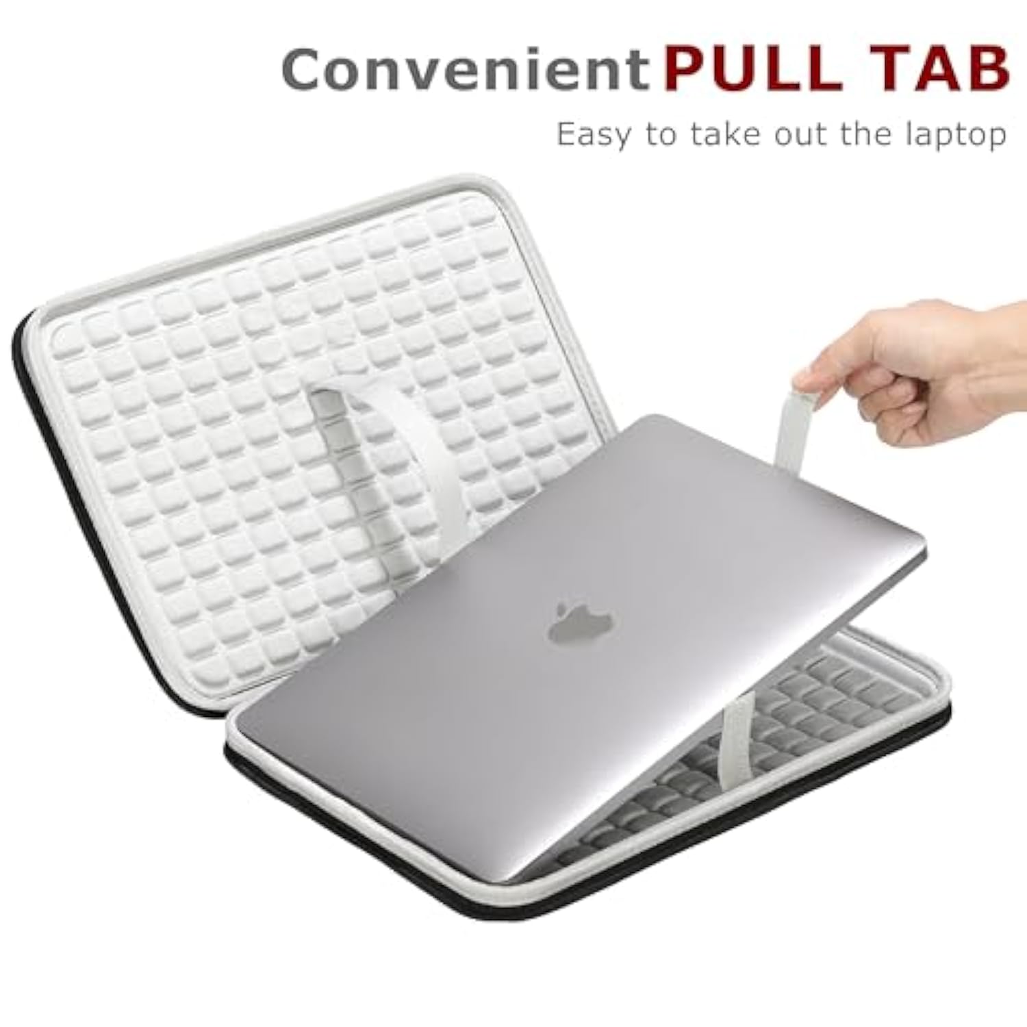 2025 New Laptop Case For Macbook Air 13-Inch, Hard Shell Laptop Case Computer Sleeve Bag With Protective Padings, Travel Carrying Case With Ergonomic Handle Back Luggage Strap