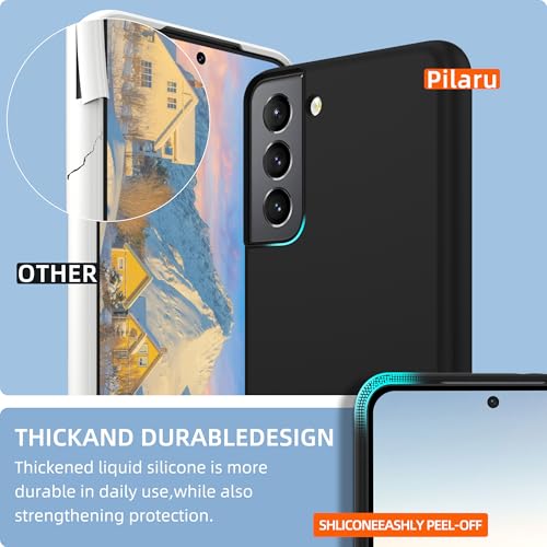 for  Galaxy S21 Case,Liquid Silicone Upgrade [Soft Anti-Scratch Microfiber Lining][2 HD Screen Protector][Full Camera Protection] Shockproof