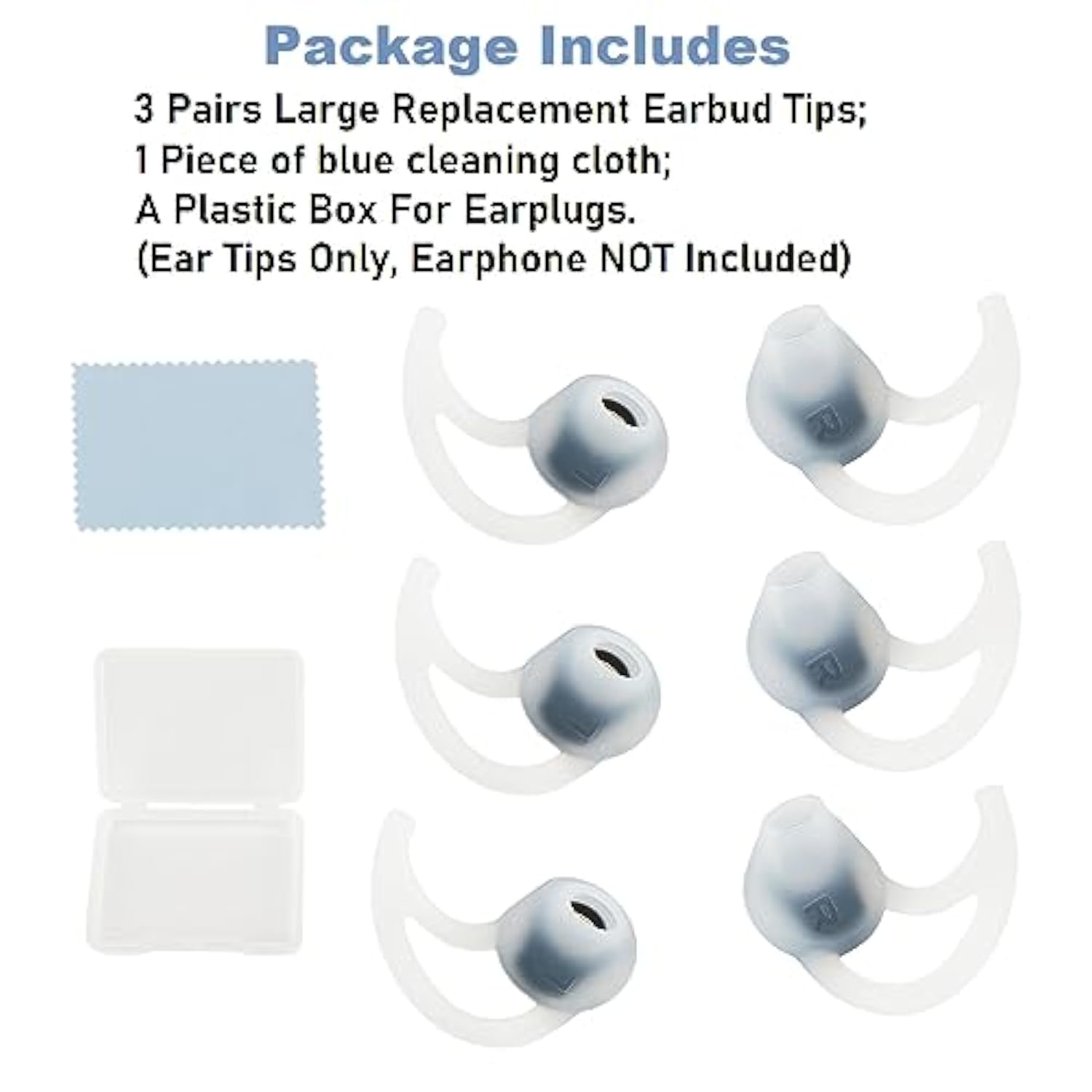 Large Earbud Tips 3 Pairs Soft And Comfortable Silicone Earbud Tips Noise Isolation Tips White Earbud Replacement Tips Compatible With Bose Soundsport Freestyle /Ie2 /Ie3 Earphones