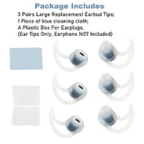 Large Earbud Tips 3 Pairs Soft And Comfortable Silicone Earbud Tips Noise Isolation Tips White Earbud Replacement Tips Compatible With Bose Soundsport Freestyle /Ie2 /Ie3 Earphones