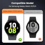 3 In 1 Waterproof Case And Band For Samsung Galaxy Watch Fe(2024) 5 4 40Mm, 360° Protective Hard Pc With Tempered Glass Screen Protector For Galaxy Watch Cover Bumper Accessories, Black