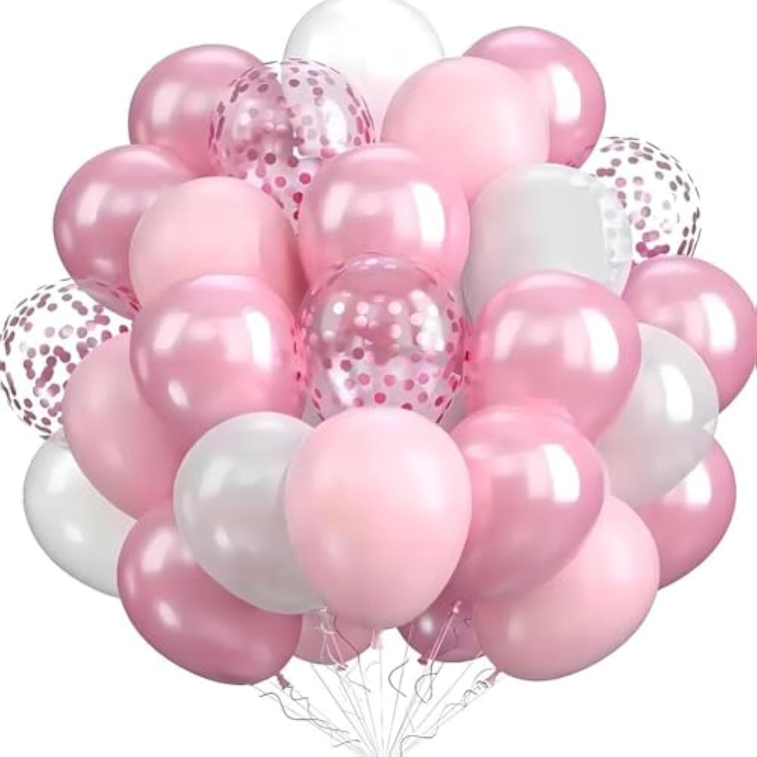60Pc Light Pink Balloons Metallic Pink Balloon Pink Latex Ballons And Pear White Balloons For Birthday Baby Shower Princess Party Decorations