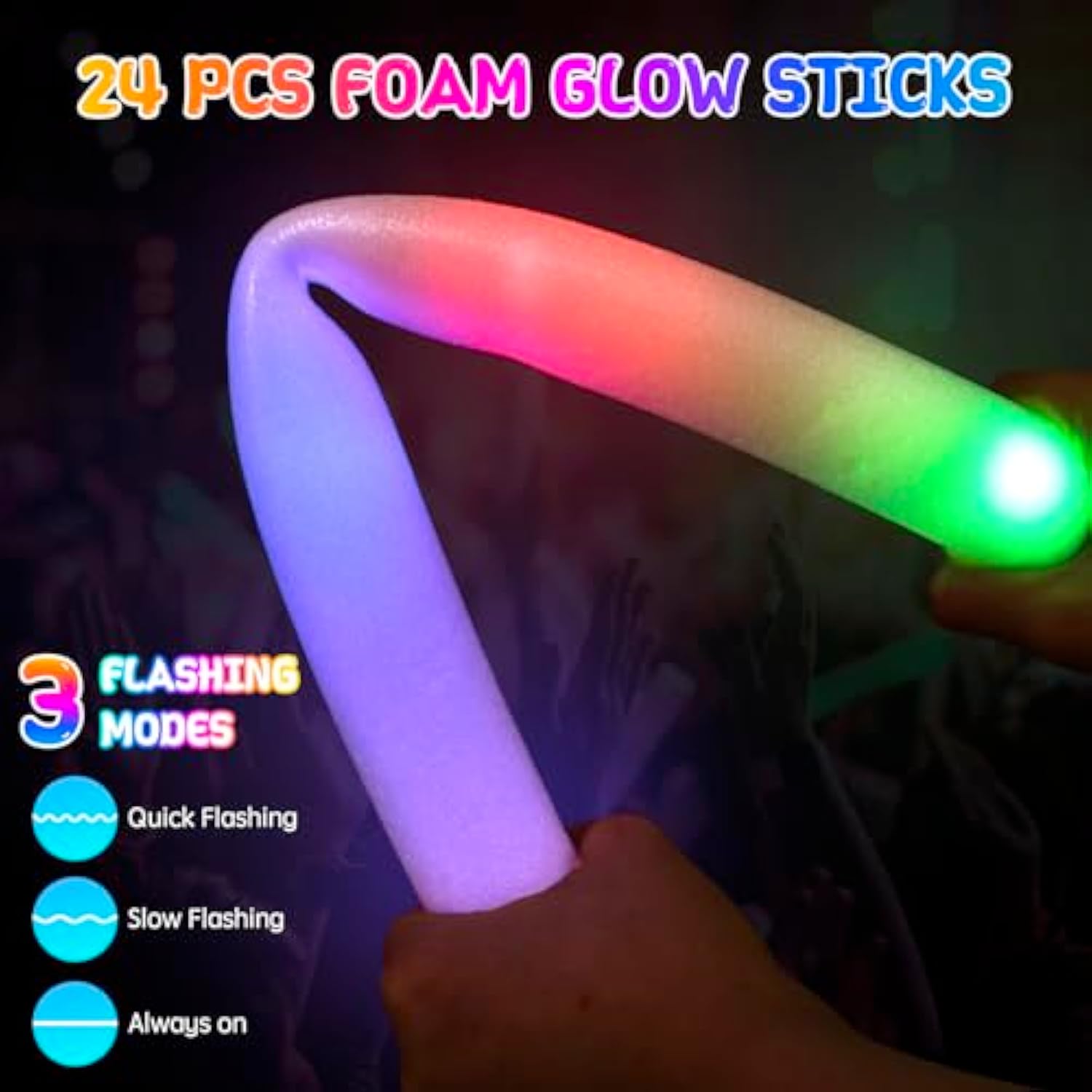 272Pcs Glow In The Dark Party Supplies, Glow Sticks Bulk Party Pack, 24Pcs Foam Glow Sticks, Led Glasses, Led Light Up Rings And 200Pcs Glow Stick For Neon Party Decorations, Wedding
