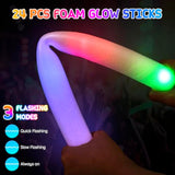 272Pcs Glow In The Dark Party Supplies, Glow Sticks Bulk Party Pack, 24Pcs Foam Glow Sticks, Led Glasses, Led Light Up Rings And 200Pcs Glow Stick For Neon Party Decorations, Wedding