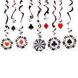 18Pc Casino Party Hanging Swirls Decorations Vegas Poker Birthday Party