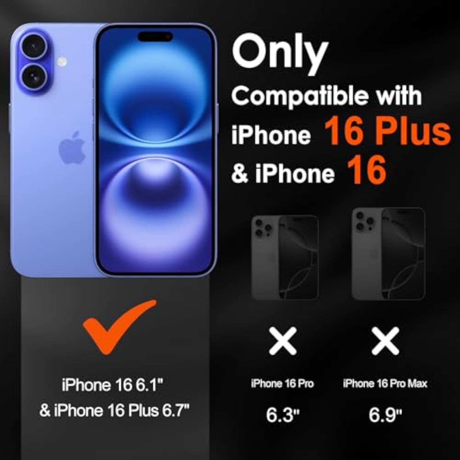 4-Pack Camera Lens Protector For Iphone 16 6.1”/ Iphone 16 Plus 6.7” Screen Protector Tempered Glass[Case Friendly][New Rersion],Scratch-Resistant,Clear+Black Circle