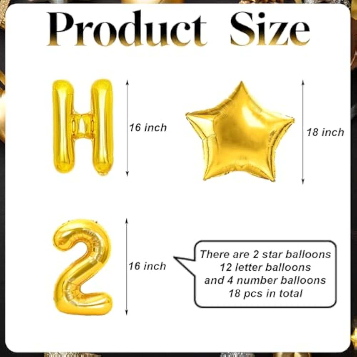 Happy New Year 2026 Balloons Banner - 16 Inch Gold Letter And Number Foil Balloon - Happy New Years Balloons For Nye Decorations 2026 - Nye Party Supplies