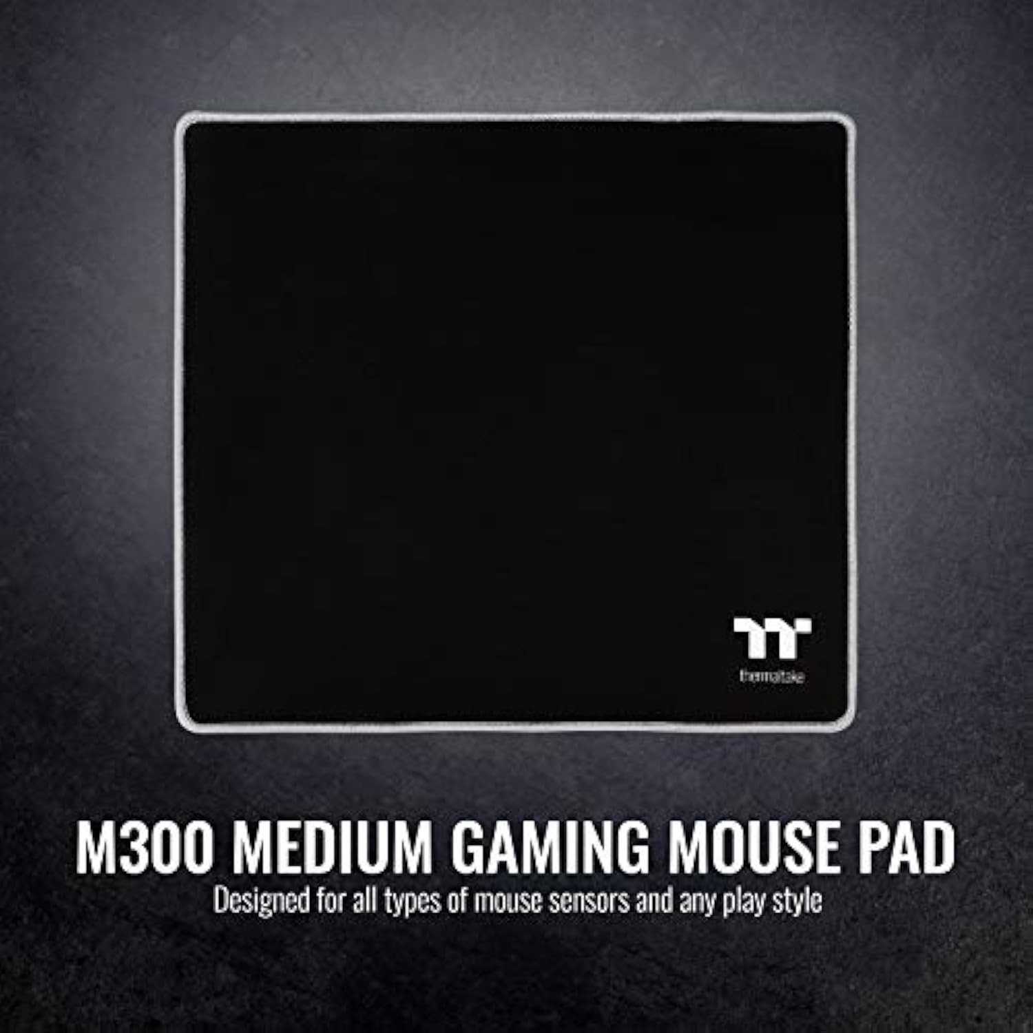 Thermaltake M300 Smooth Surface/Solid Sewing Edge/Splash-Proof/Anti-Slip Rubber Base 360mm x 300mm Gaming Mouse Pad GMP-TTP-BLKSMS-01, Small