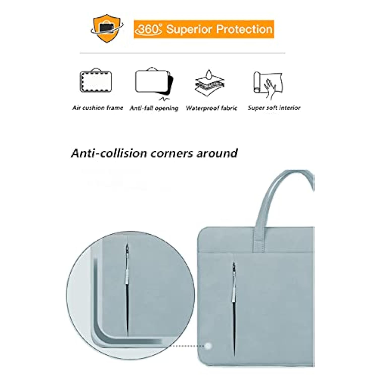 Laptop Case 14 Inch,Slim Computer Case With Handle,Waterproof Laptop Briefcase Bag,360° Protective Laptop Sleeve Compatible With Most 14.6 Macbook Pro,Macbook Air,Notebook Computer