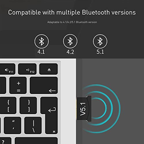 2 Pack Bluetooth Adapter For Pc, Usb Bluetooth Adapter 5.1 Edr, Bt Dongle Wireless Receiver For Speaker, Mouse, Keyboard, Headphones Compatible With Win10/11