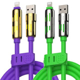 240W 4-In-1 Universal Usb Charging Cable [2 Pack, 6.6Ft] – Fast Charger Cord With Usb-A, Dual Usb-C & Lighting, For Iphone 14/15/16/17 Series, Ipad & Macbook & More (2Pack, Purple+Green, 6.6Ft)