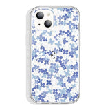 For Iphone 14 And Iphone 13 Case Clear 6.1 Inch With Pattern Design, Protective Slim Tpu Cover + Shockproof Bumper For Women And Girls (Tiny Flowers/Blue)