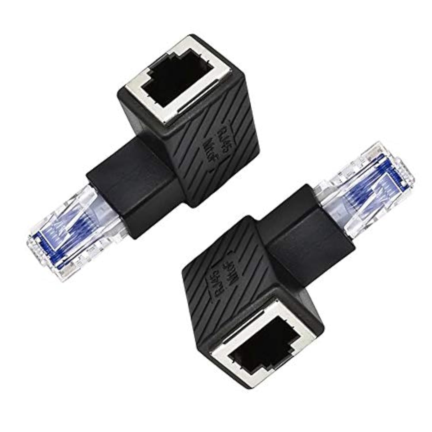 2 Pack Network Rj45 Extender, 90 Degree Downward Angle Ethernet Lan Rj45 Male