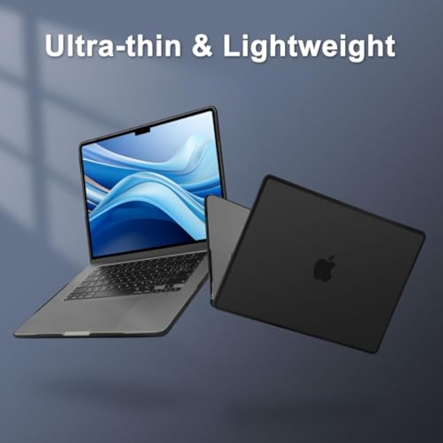 MOSISO Compatible with MacBook Air 15 inch Case 2025 2024 2023 Release M4 A3241 M3 A3114 M2 A2941 with Touch ID, Soft TPU Frame Bumper Anti-Cracking Hard Shell Case & Keyboard Cover, Black