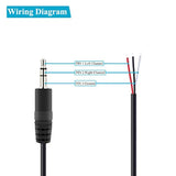 3.5Mm 1/8" To Speaker Wire, 2-Pack 6Ft 3.5Mm Trs Stereo Male Plug To Bare Wire Pigtail Connector Adapter Repair 3.5Mm Jack Audio Cable For Speaker Headphone Headset Earphone