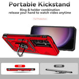 Phone Case For Samsung Galaxy S24 / S25 Case With Hd Screen Protector & Kickstand & Slide Camera Cover,Phone Case For S24 / S25 6.2",Red